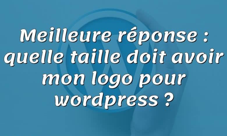 Meilleure réponse : quelle taille doit avoir mon logo pour wordpress ?